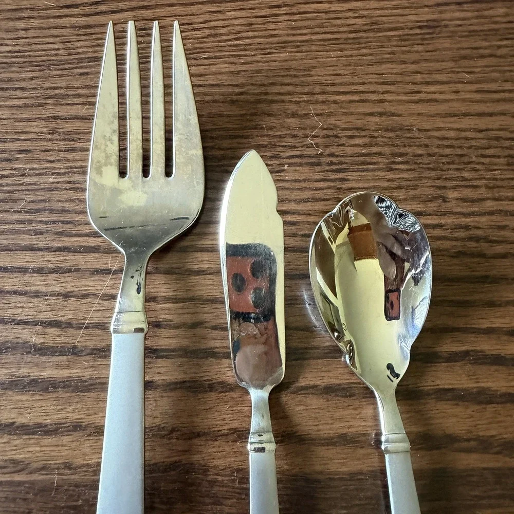 Vintage Oneida TIRAMISU Serving Set Meat Fork/Butter/Sugar Spoon Stainless Steel